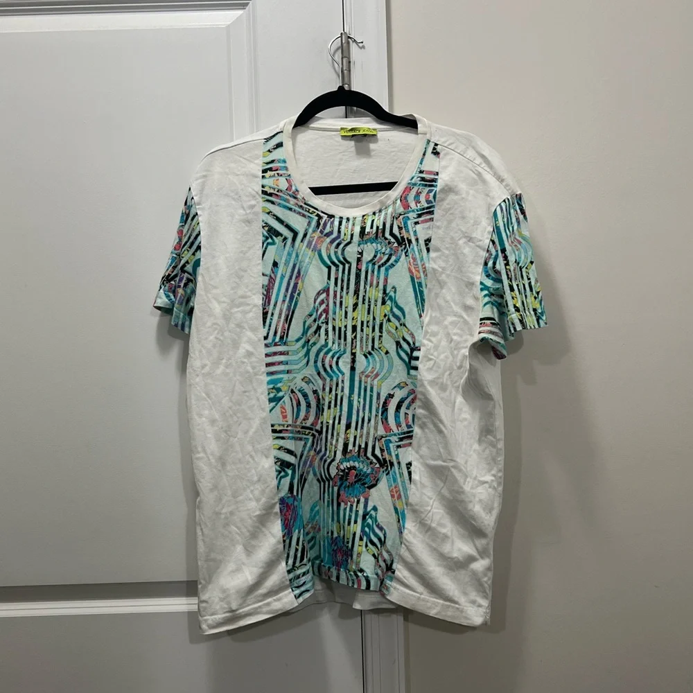 Versace Jeans White Printed Short Sleeve T-Shirt Size XL